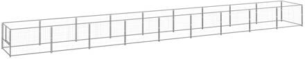 vidaXL Hondenkennel 9 m² staal zilverkleurig