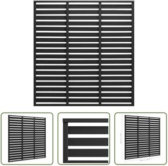 vidaXL Horizontaal Schuttingpaneel - 180 x 180 cm - HKC en staal - Zwart