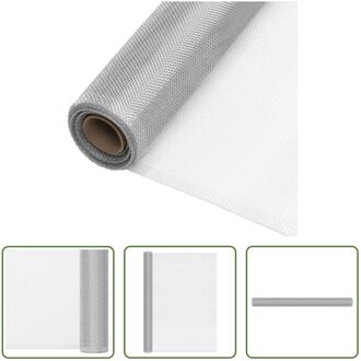 vidaXL Horren Alu Gaas - 80 x 1000 cm - Zilver - 1.17 x 1.57 mm - 125g/? Zilverkleurig