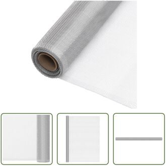 vidaXL Horrengaas Aluminium - 112x2000 cm - Roestbestendig - 1.17x1.57 mm mesh - Sterk en duurzaam Zilverkleurig