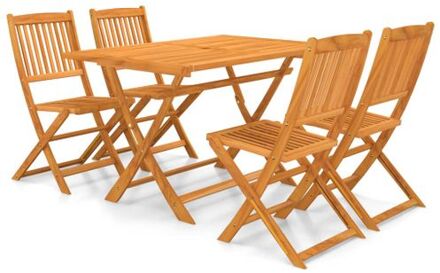 vidaXL Houten eetset - tafel 120 x 70 x 75 cm - stoel 48.5 x 57 x 91 cm Bruin