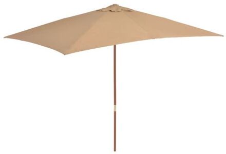 vidaXL Houten parasol - 200 x 300 x 250 cm - taupe