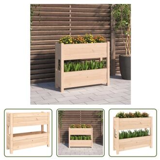 vidaXL Houten Plantenbak - Massief Grenenhout - 77 X 25 X 66 Cm