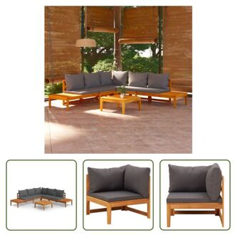 vidaXL Houten Tuin Loungeset - 175x66x60 cm - Donkergrijs kussen - Acaciahout