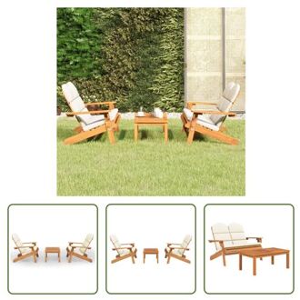 vidaXL Houten Tuinbank Adirondack - 126 x 84 x 90 cm - Massief Acaciahout - Inclusief Kussens Bruin