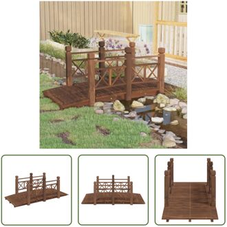 vidaXL Houten Tuinbrug - 150 x 67 x 56 cm - Massief Vurenhout - Veiligheidsgarantie Bruin