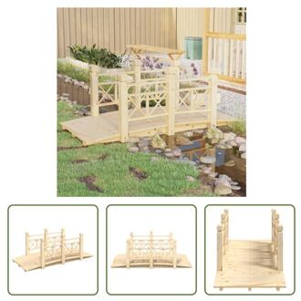 vidaXL Houten tuinbrug - Massief vurenhout - 150 x 67 x 56 cm - Veilig en decoratief Bruin