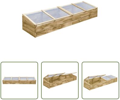 vidaXL Houten Tuinkas - 200 x 50 x 25/35 cm - Overkapping - Naturel - Geïmpregneerd dennenhout