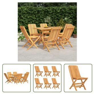 vidaXL Houten Tuinset - Teakhout - 120 x 70 x 75 cm - Inklapbaar - Gelat Design Bruin