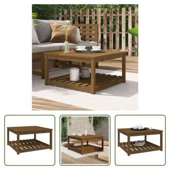 vidaXL Houten Tuintafel - 82.5 x 82.5 x 45 cm - Massief Grenenhout Bruin