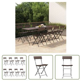 vidaXL inklapbare bistrostoelen - Tuinmeubelen - 40 x 45 x 79 cm - Bruin