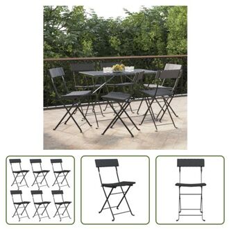 vidaXL Inklapbare Bistrostoelen - Tuinmeubelen - 40 x 45 x 79 cm - Zwart