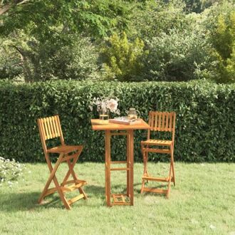 vidaXL Inklapbare Houten Tuinbarstoelen - Acaciahout - 45 x 58 x 118 cm - Met voetsteun - Set van 2 Bruin