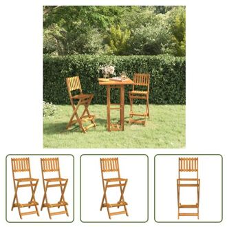 vidaXL Inklapbare Houten Tuinbarstoelen - Acaciahout - 45 x 58 x 118 cm - Met voetsteun - Set van 2 Bruin