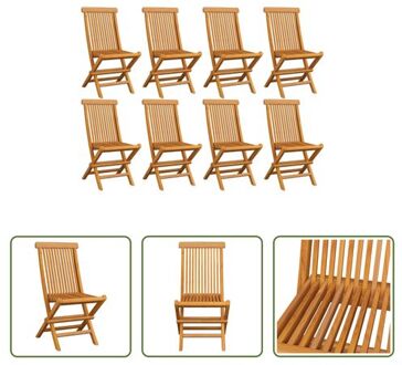 vidaXL Inklapbare Teakhouten Tuinstoelen - 47x60x89 cm - Set van 8 Bruin