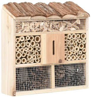 vidaXL Insectenhotel 30x10x30 cm vurenhout Bruin