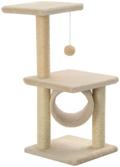 vidaXL Kattenkrabpaal met sisal krabpalen 65 cm beige