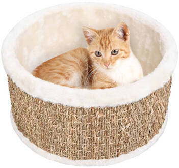 vidaXL Kattenmand rond 36 cm zeegras Beige