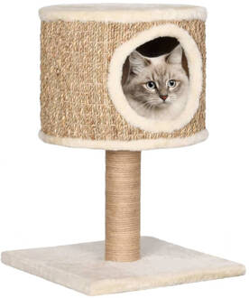 vidaXL Kattenmeubel met huis en krabpaal 52 cm zeegras Beige