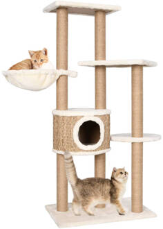 vidaXL Kattenmeubel met krabpalen 126 cm zeegras Beige