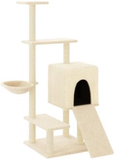 vidaXL Kattenmeubel met sisal krabpalen 130,5 cm crèmekleurig