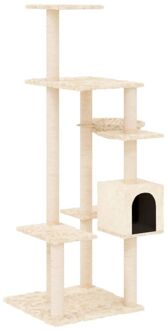 vidaXL Kattenmeubel met sisal krabpalen 142 cm crèmekleurig