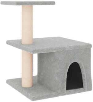 vidaXL Kattenmeubel met sisal krabpalen 48 cm lichtgrijs Multikleur