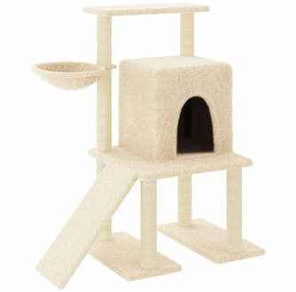 vidaXL Kattenmeubel met sisal krabpalen 96,5 cm crèmekleurig