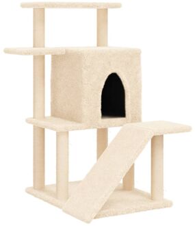 vidaXL Kattenmeubel met sisal krabpalen 97 cm crèmekleurig