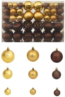 vidaXL Kerstballenset 6 cm bruin/brons/goud 100-delig Multicolor