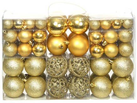 vidaXL Kerstballenset 6 cm goud 100-delig