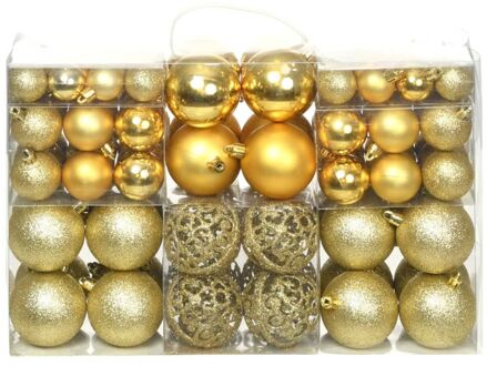 vidaXL Kerstballenset 6 cm goud 100-delig