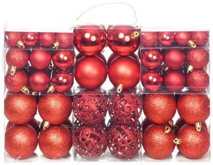 vidaXL Kerstballenset 6 cm rood 100-delig