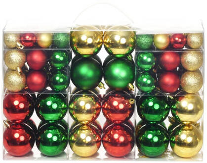 vidaXL Kerstballenset 6 cm rood/goud/groen 100-delig Multicolor