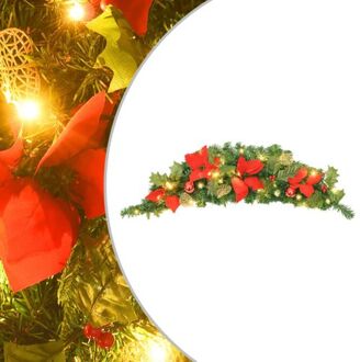 vidaXL Kerstboog met LED-lampjes 90 cm PVC groen Multikleur