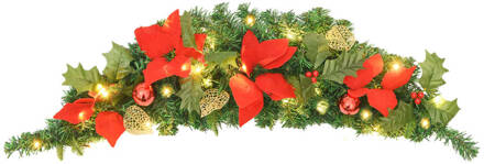 vidaXL Kerstboog met LED-lampjes 90 cm PVC groen