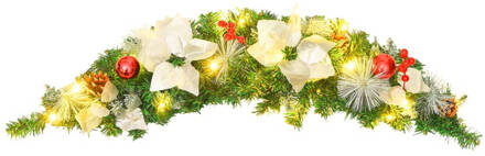 vidaXL Kerstboog met LED-lampjes 90 cm PVC groen