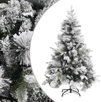 vidaXL Kerstboom met dennenappels en sneeuw 150 cm PVC en PE Groen