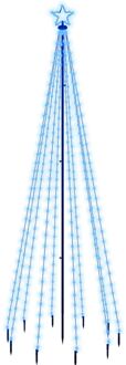 vidaXL Kerstboom met grondpin 310 LED's blauw 300 cm