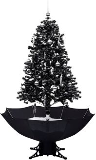 vidaXL Kerstboom sneeuwend met paraplubasis 170 cm PVC zwart