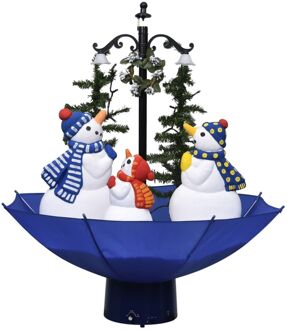 vidaXL Kerstboom sneeuwend met paraplubasis 75 cm PVC blauw