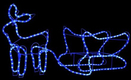 vidaXL Kerstdecoratie rendier en slee 252 LED's Blauw