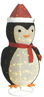 vidaXL Kerstpinguïn decoratief LED 180 cm luxe stof Multikleur