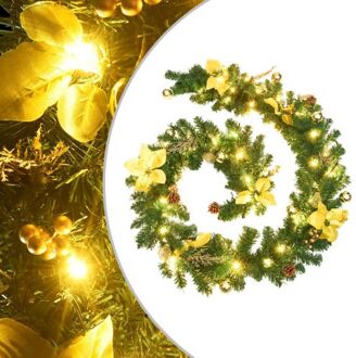 vidaXL Kerstslinger met LED-lampjes 2,7 m PVC groen Multikleur