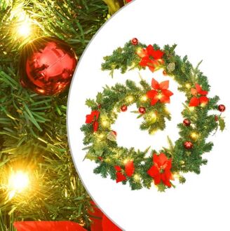 vidaXL Kerstslinger met LED-lampjes 2,7 m PVC groen Multikleur