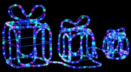 vidaXL Kerstverlichting cadeaudozen 180 LED's binnen en buiten Multikleur
