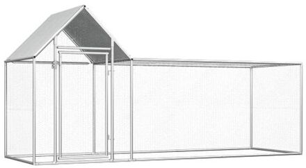 vidaXL Kippenren 3x1x1,5 m gegalvaniseerd staal Zilver