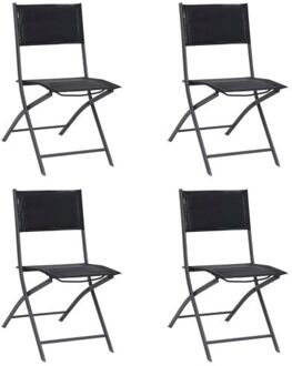 vidaXL Klapstoelen Tuin - 45 x 54 x 86 cm - Industriële stijl Zwart