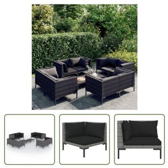 vidaXL Klassieke Loungeset - Hoekbank 70x70x61cm - Donkergrijs - PC-plaat en Polyester