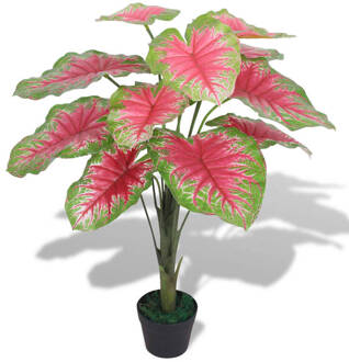 vidaXL Kunst caladium plant met pot 70 cm groen en rood